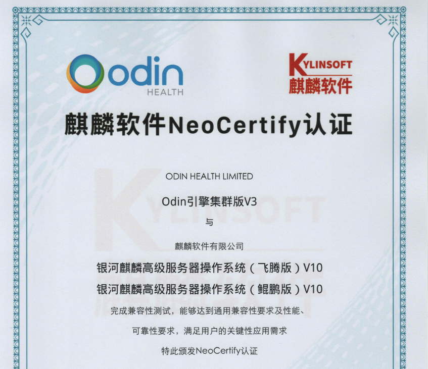 ODIN引擎集群版v3已在多家医疗机构的信创环境中落地,运行状况良好